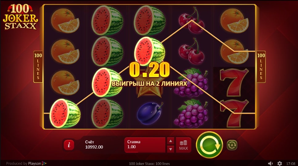Игровой автомат 100 Joker Staxx