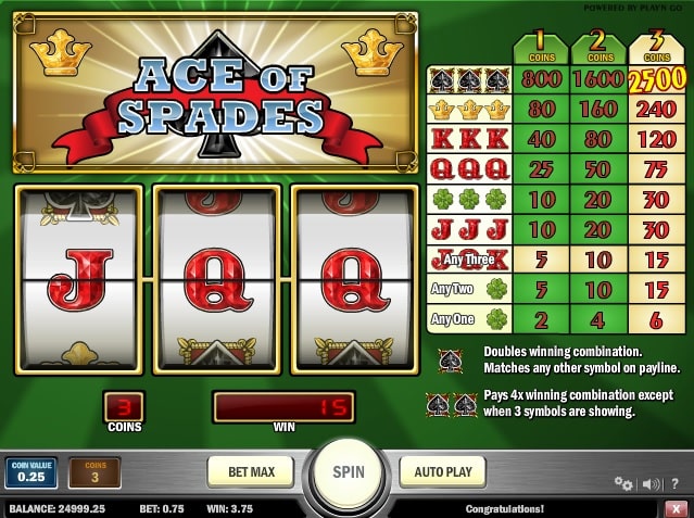 Игровой автомат Ace Of Spades